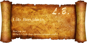 Löb Benjámin névjegykártya